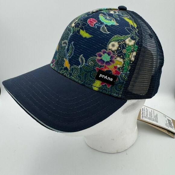 prAna Lower Pines Snapback Hat Nautical Kona Floral Adjustable Unisex OSFM NWT - Picture 2 of 6